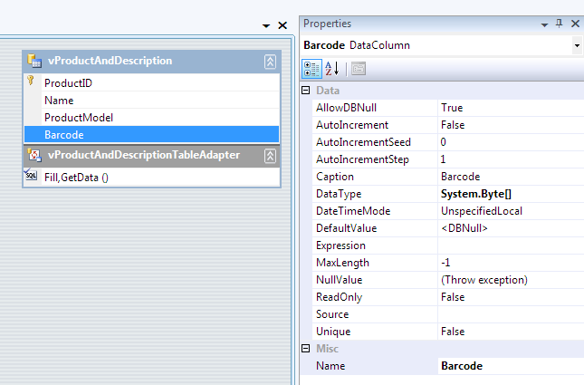 display barcodes in local reports change the data type of ba