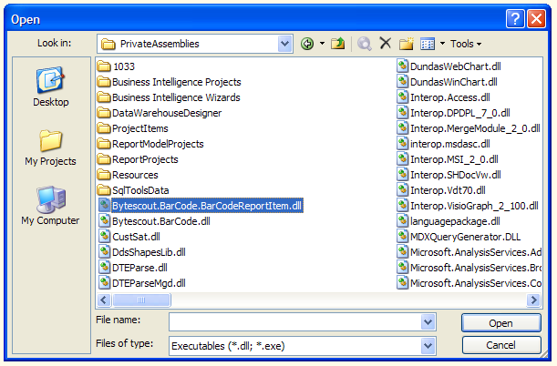 sql server select barcode sdk file